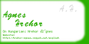agnes hrehor business card